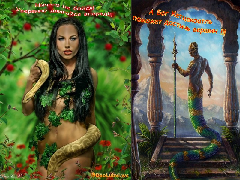 Ничего не бойся! Уверенно двигайся вперед!!!  А Бог Кетцакоатль  поможет достичь вершин